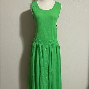 Vintage Preston & York Women’s Tank & Long Skirt Set L NWT USA Made Apple Green